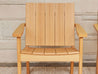 Ashland Chat Chair Closeup of Natural Teak Woodgrain Seat