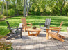 Natural Teak and Black Aria Adirondack Chairs with Cannon Beach Table