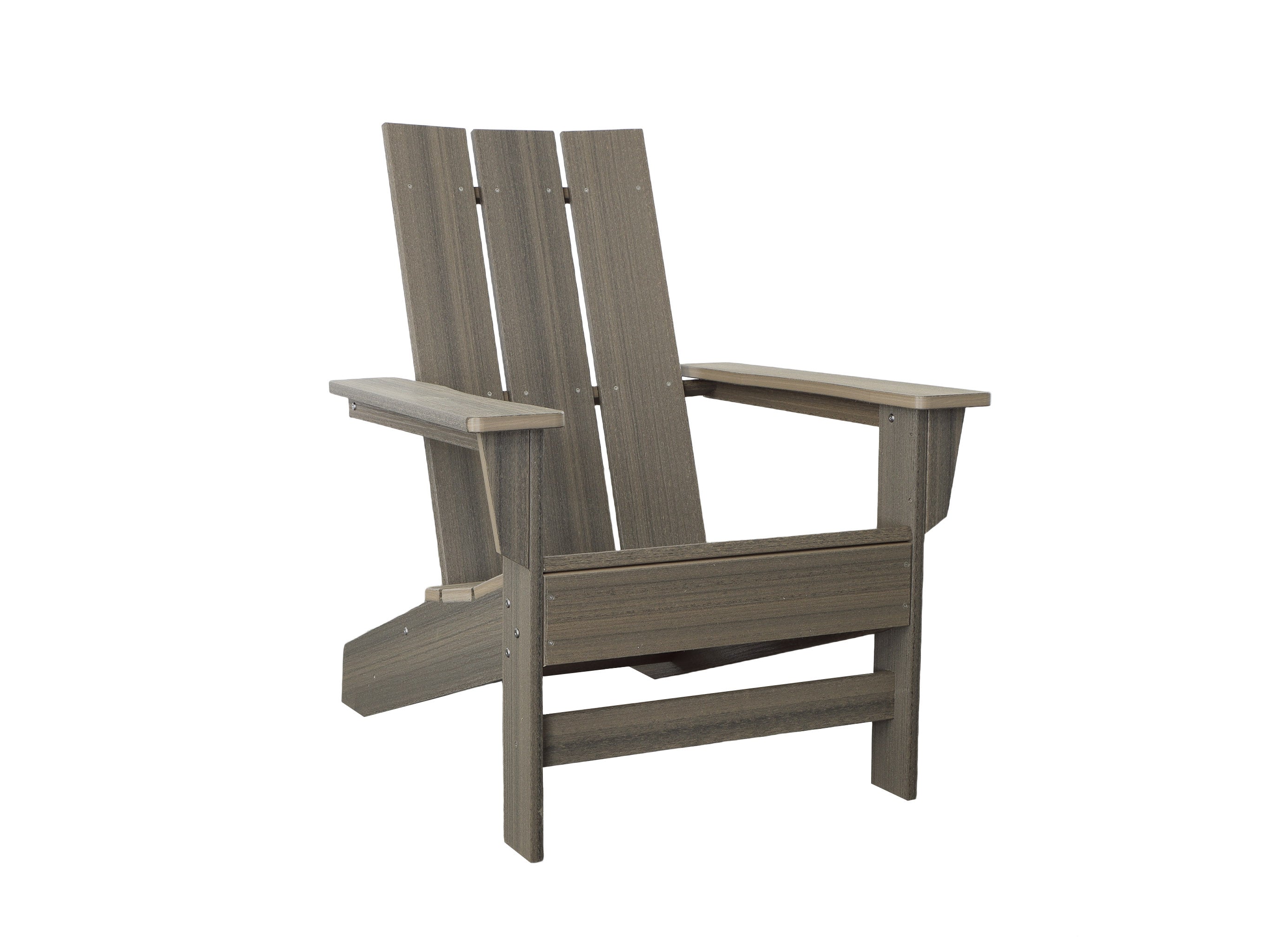 Coastal Gray Aria Adirondack Chair on Blank Background Slight Side View half