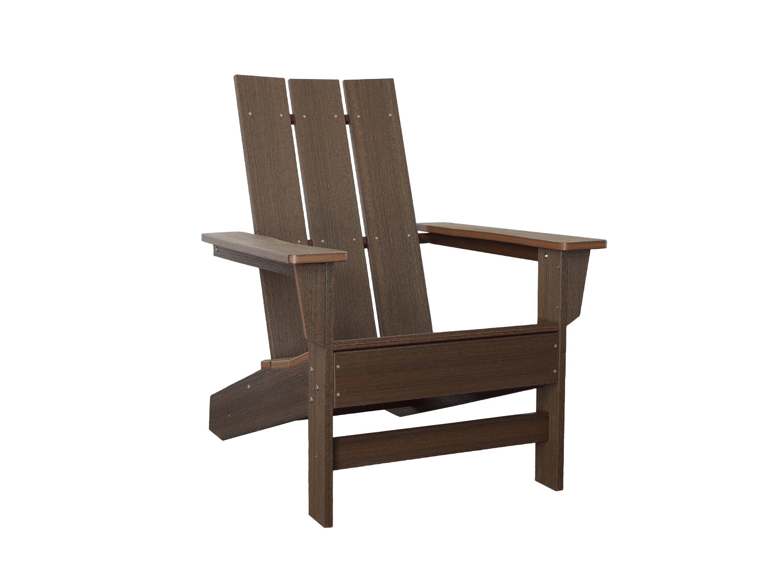 Woodgrain Aria Adirondack Chair on Blank Background Slight Side View half