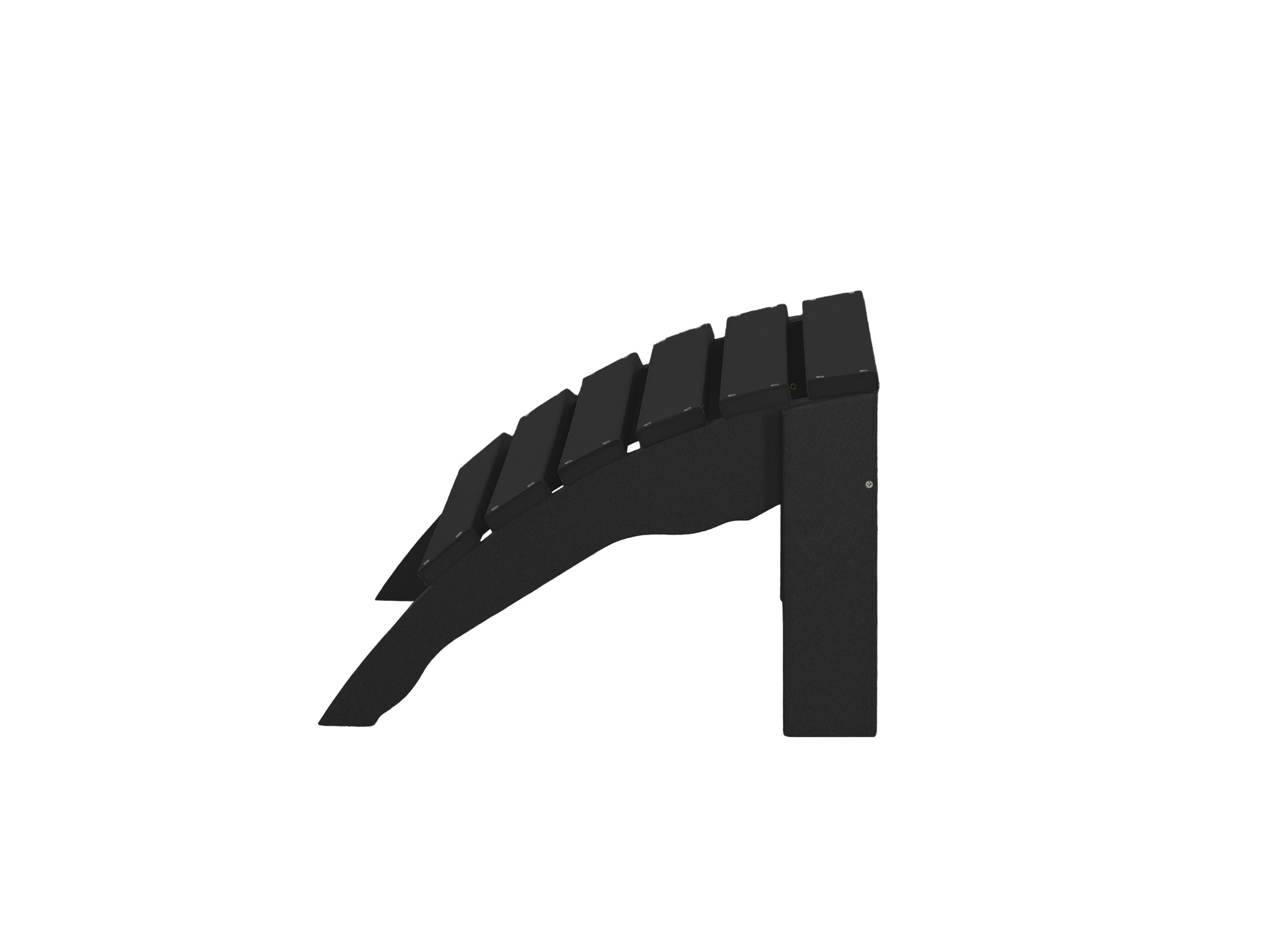 Half -  Black Ottoman Side View Blank Background
