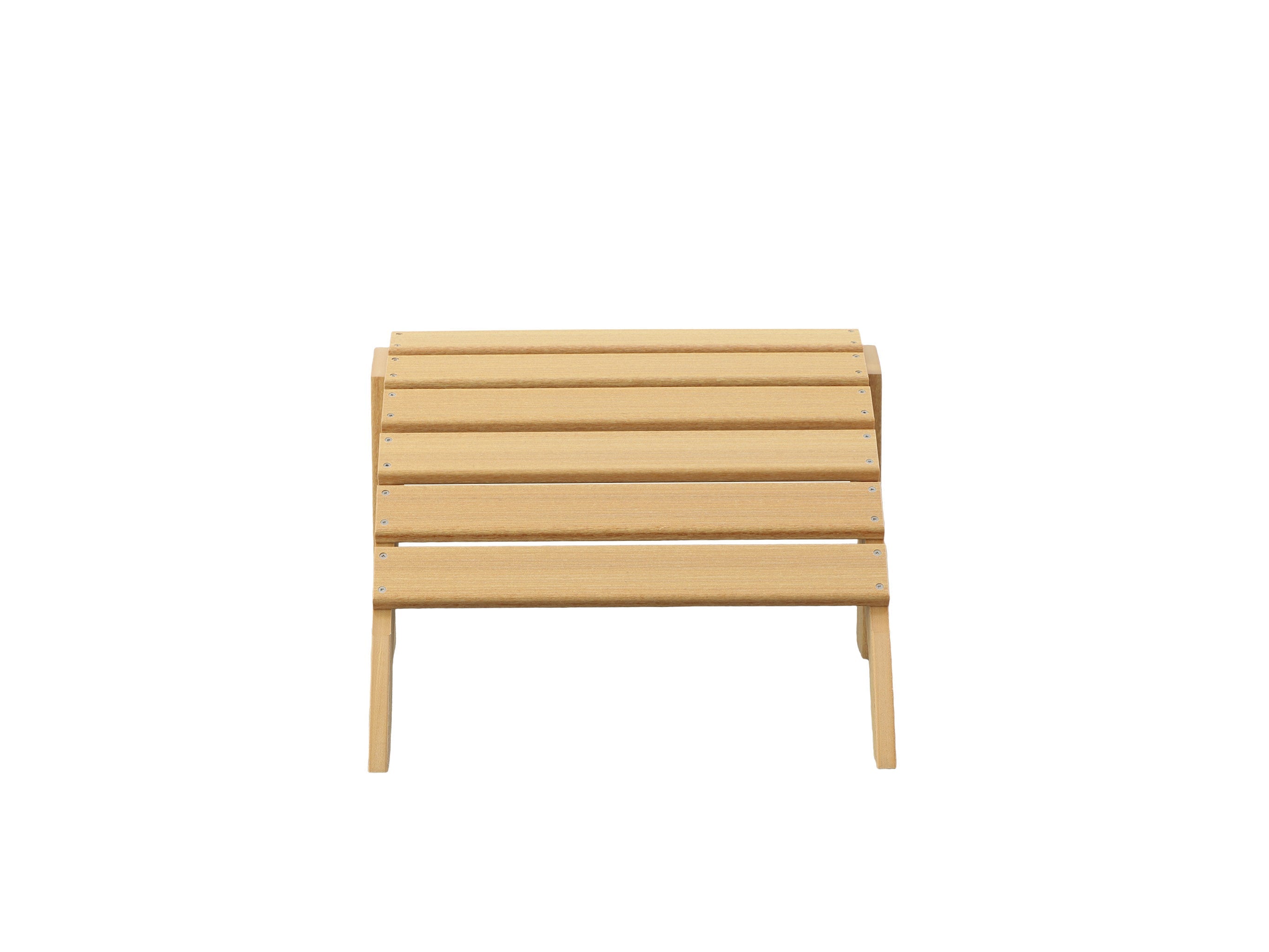 Half - Ottoman Natural Teak Blank Background Front View