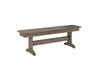 Coastal Gray Classic Dining Bench Side View Blank Background