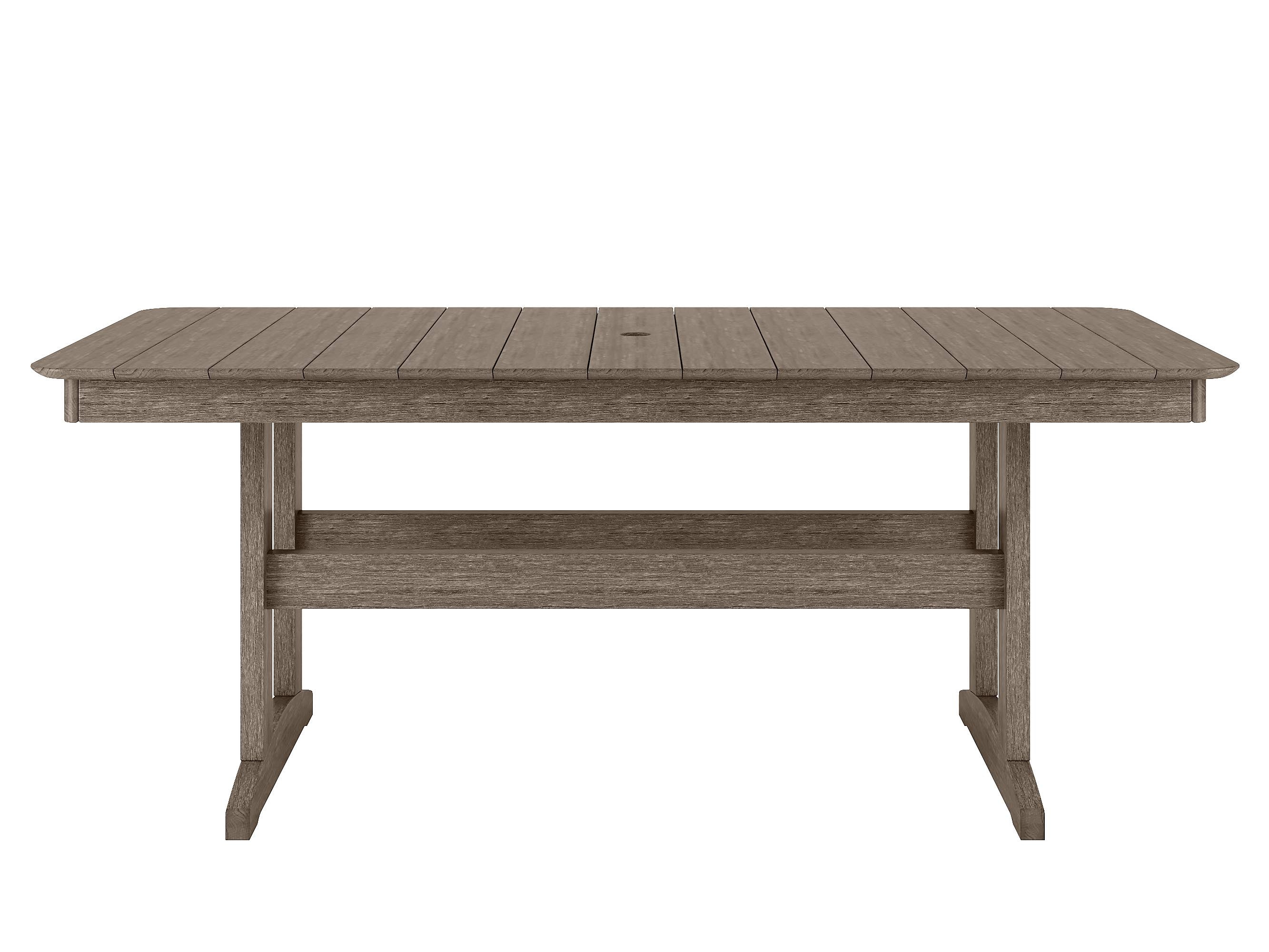 Coastal Gray Classic Dining Table on Blank Background