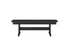 Black Classic Dining Bench Front View Blank Background