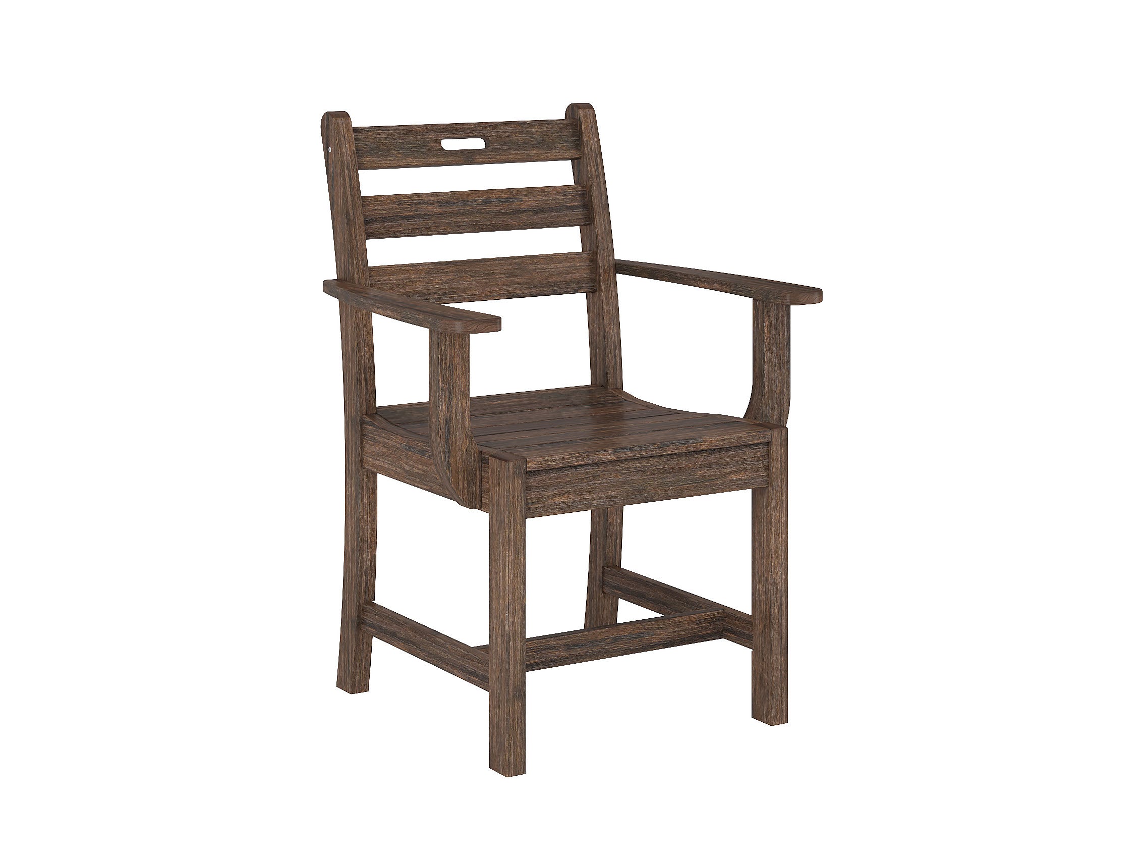 Half - Brazilian Walnut Classic Dining Arm Chair Blank Background