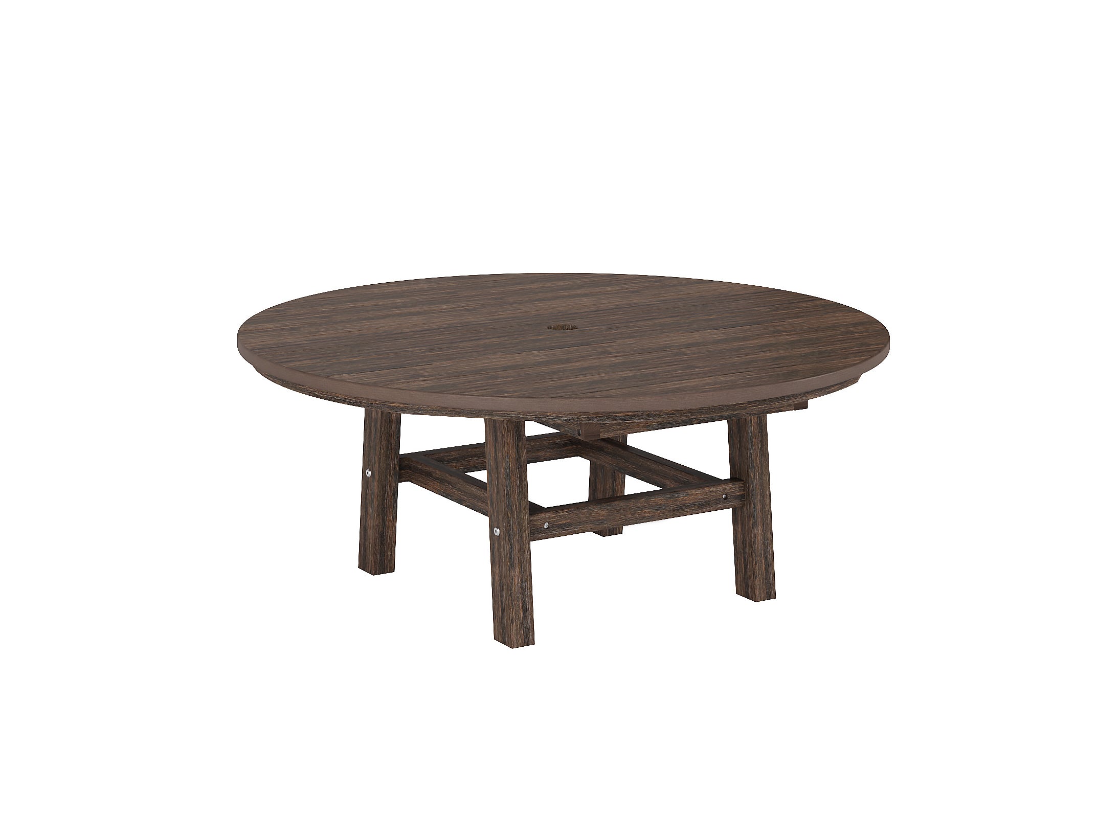 Brazilian Walnut Madison Conversation Table Side View Blank Background