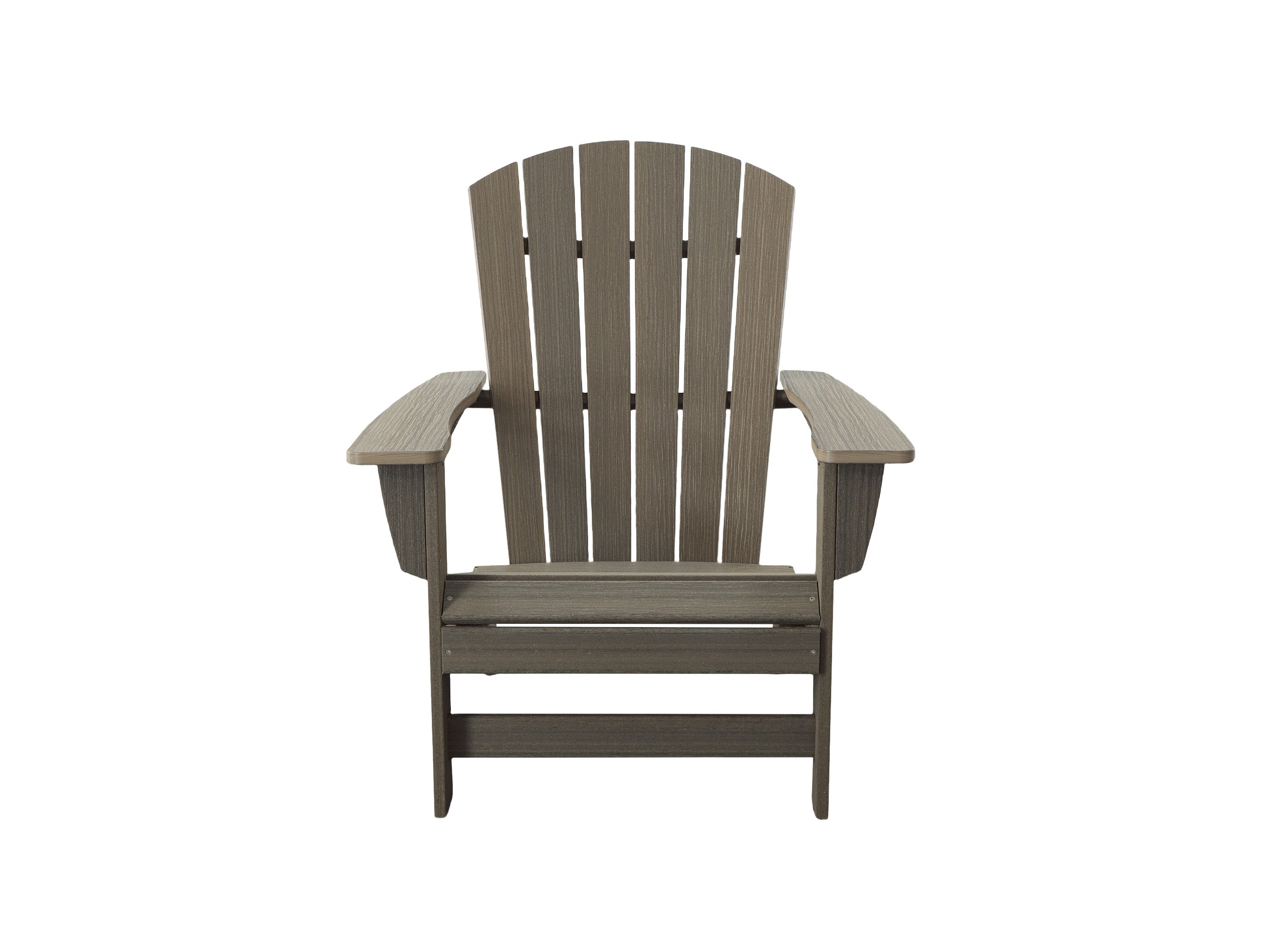 Half - Coastal Gray Johnson Bay Adirondack Chair Front View Blank Background