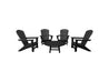 Black Four Chair Set Johnson Bay Adirondack Chairs and Madison Conversation Table Blank