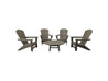 Coastal Gray Four Chair Set Johnson Bay Adirondack Chairs and Madison Conversation Table Blank