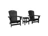 Black Two Chair Set and Side Table Johnson Bay Adirondack Chair Blank Background