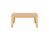 Natural Teak Modern Coffee Table Front View Blank Background