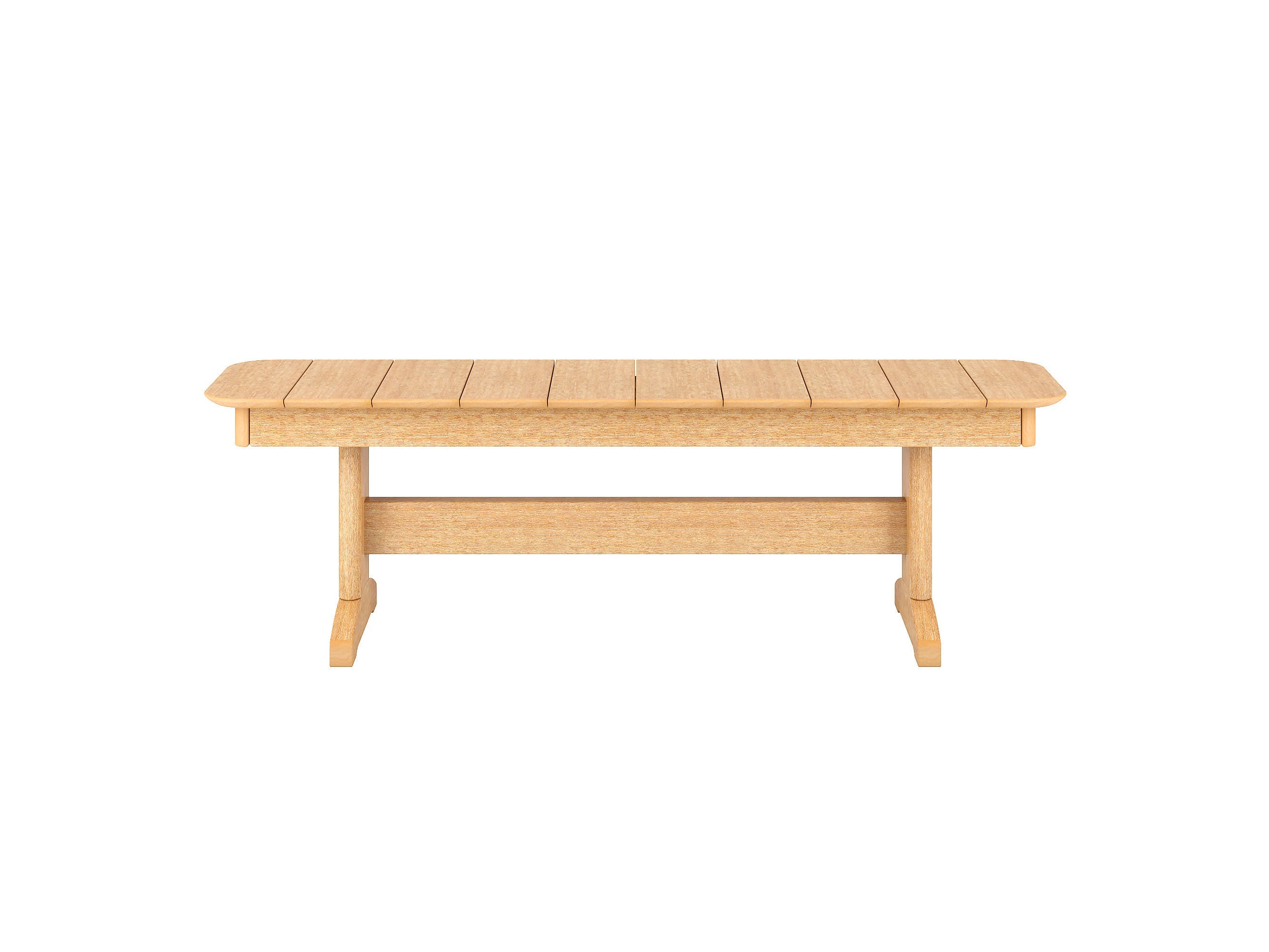 Natural Teak Classic Dining Bench Blank Background