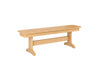 Natural Teak Classic Dining Bench Side View Blank Background
