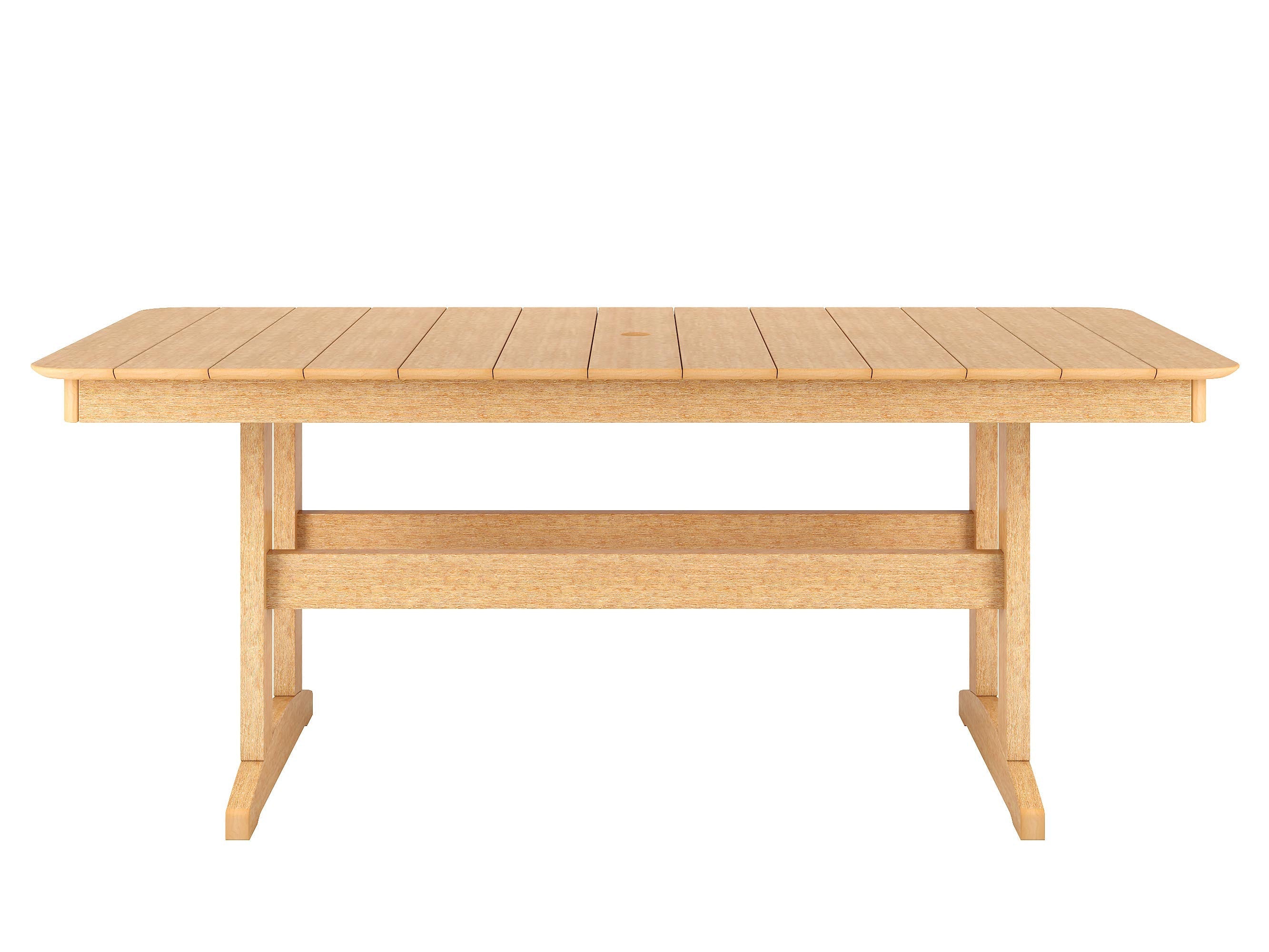 Natural Teak Classic Dining Table Blank Background
