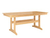 Natural Teak Classic Dining Table Side View Blank Background
