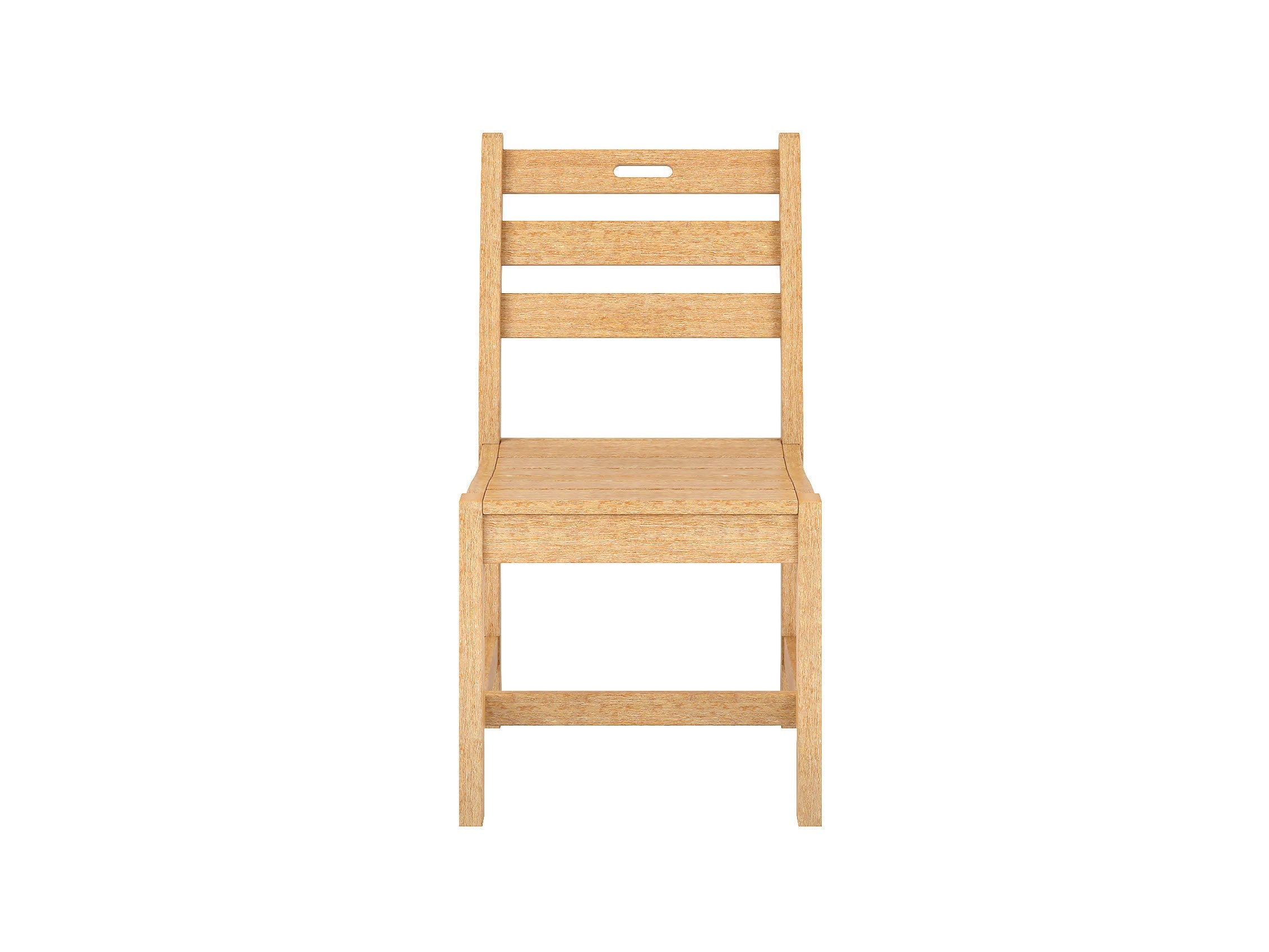 Half - Natural Teak Classic Dining Side Chair front view with blank background