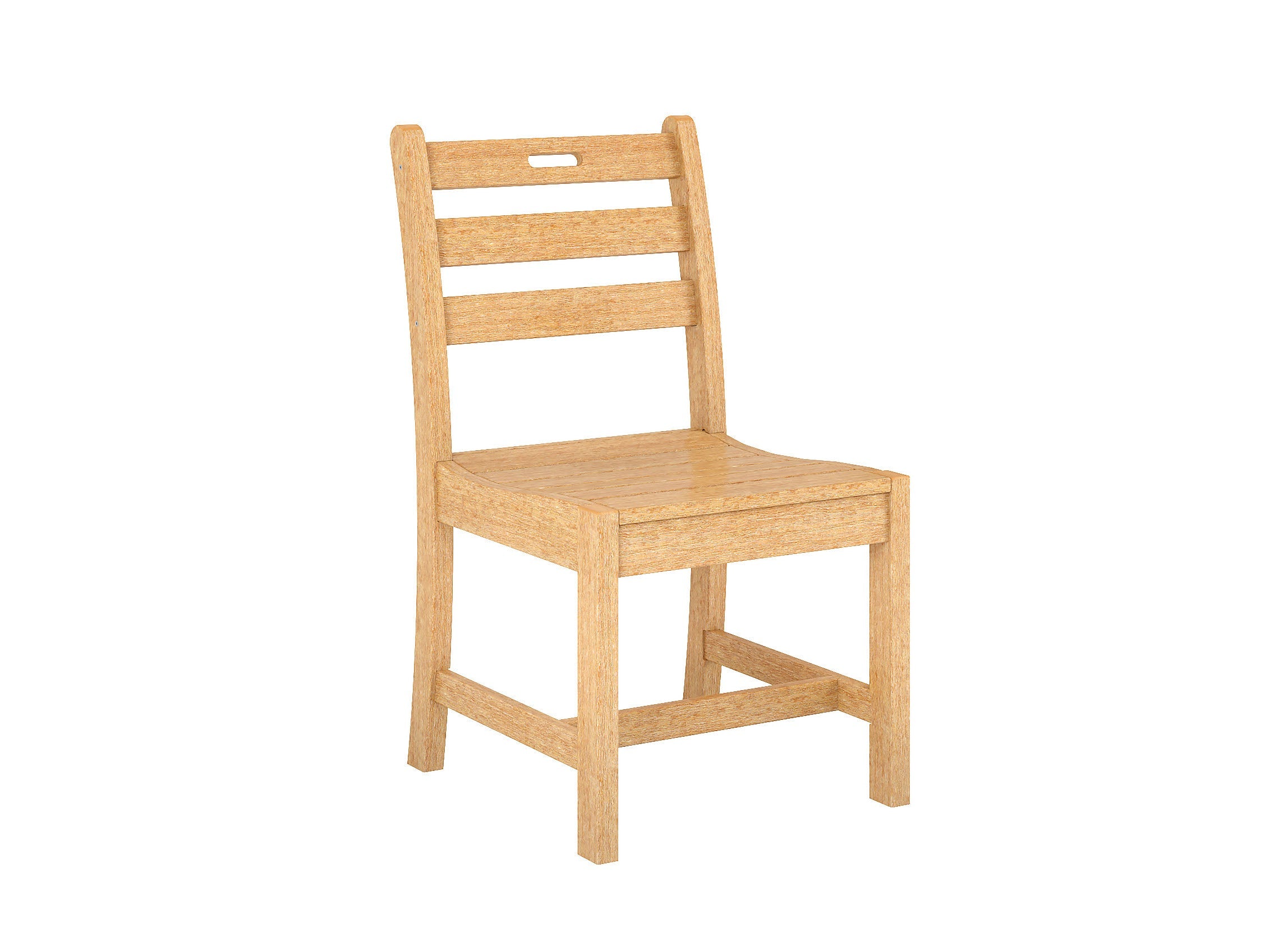Half - Natural Teak Side Chair three quarter view with blank background