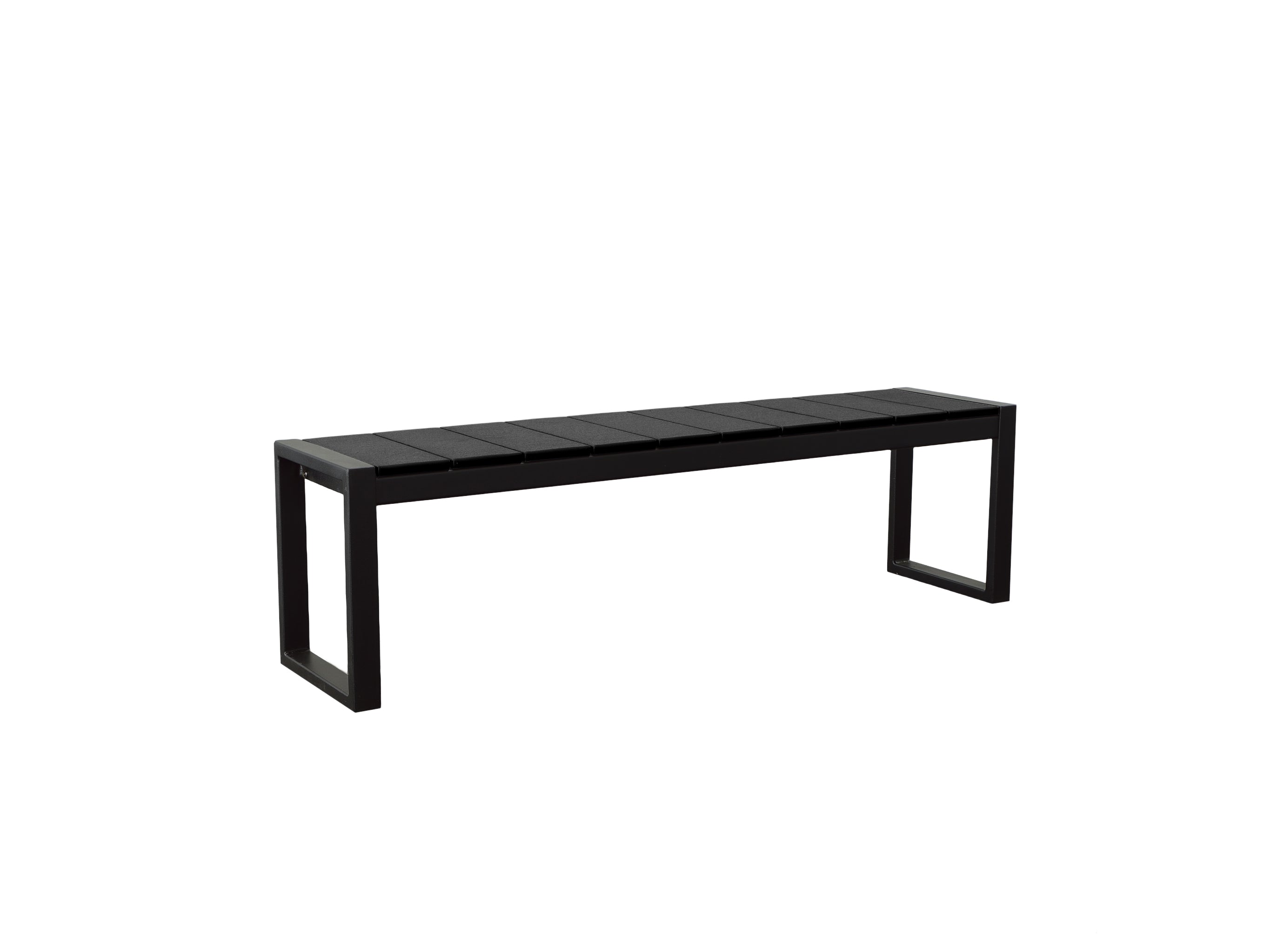 Black Park City Bench with black frame on blank background slight side