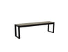 Woodgrain Park City Bench with black frame on blank background slight side