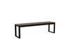 Antique Mahogany Park City Bench with black frame on blank background slight side