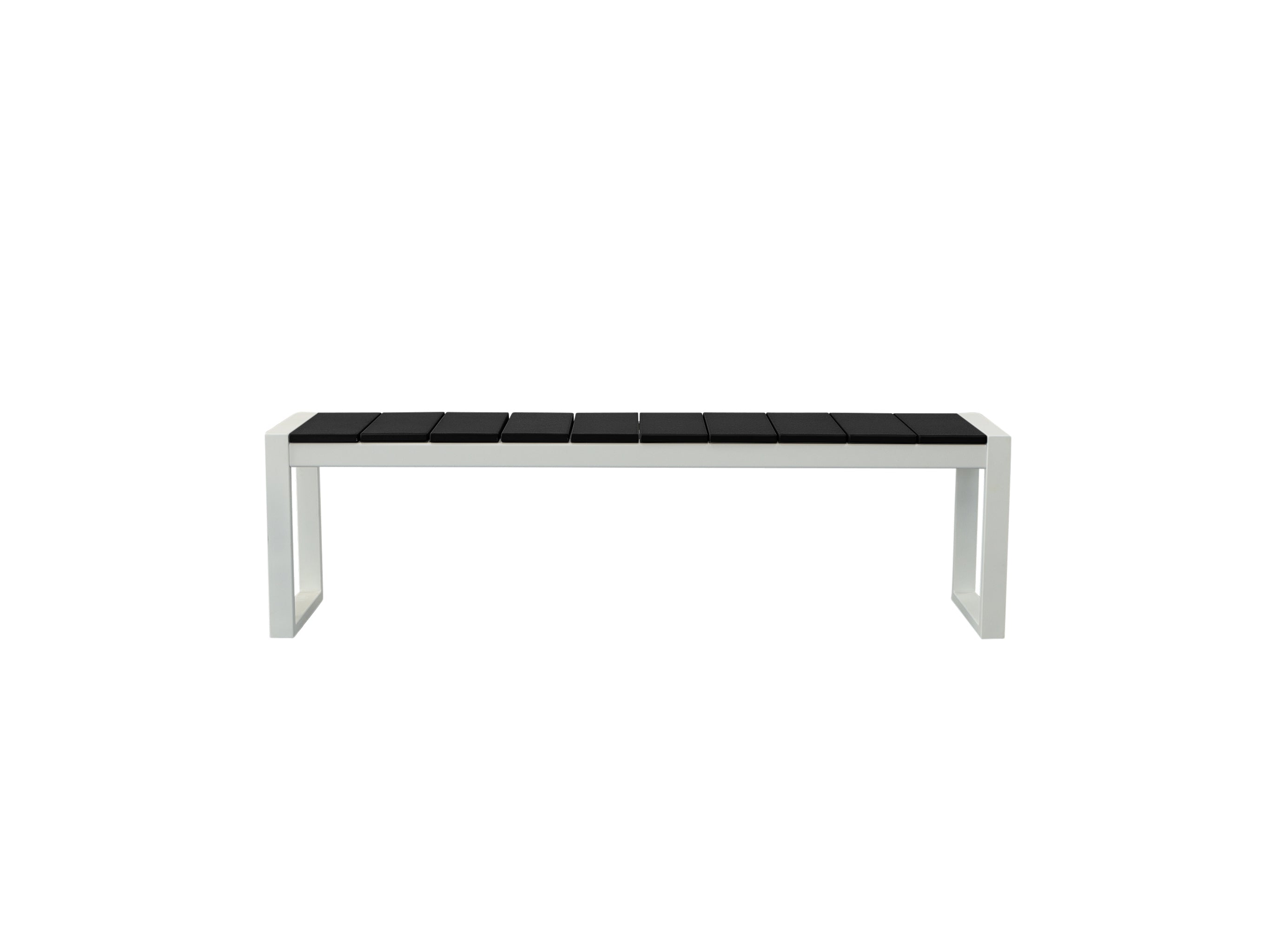 Half - Front of Black Park City Bench with white frame on blank background