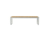 Half - Natural Teak Park City Bench with white frame on blank background Front