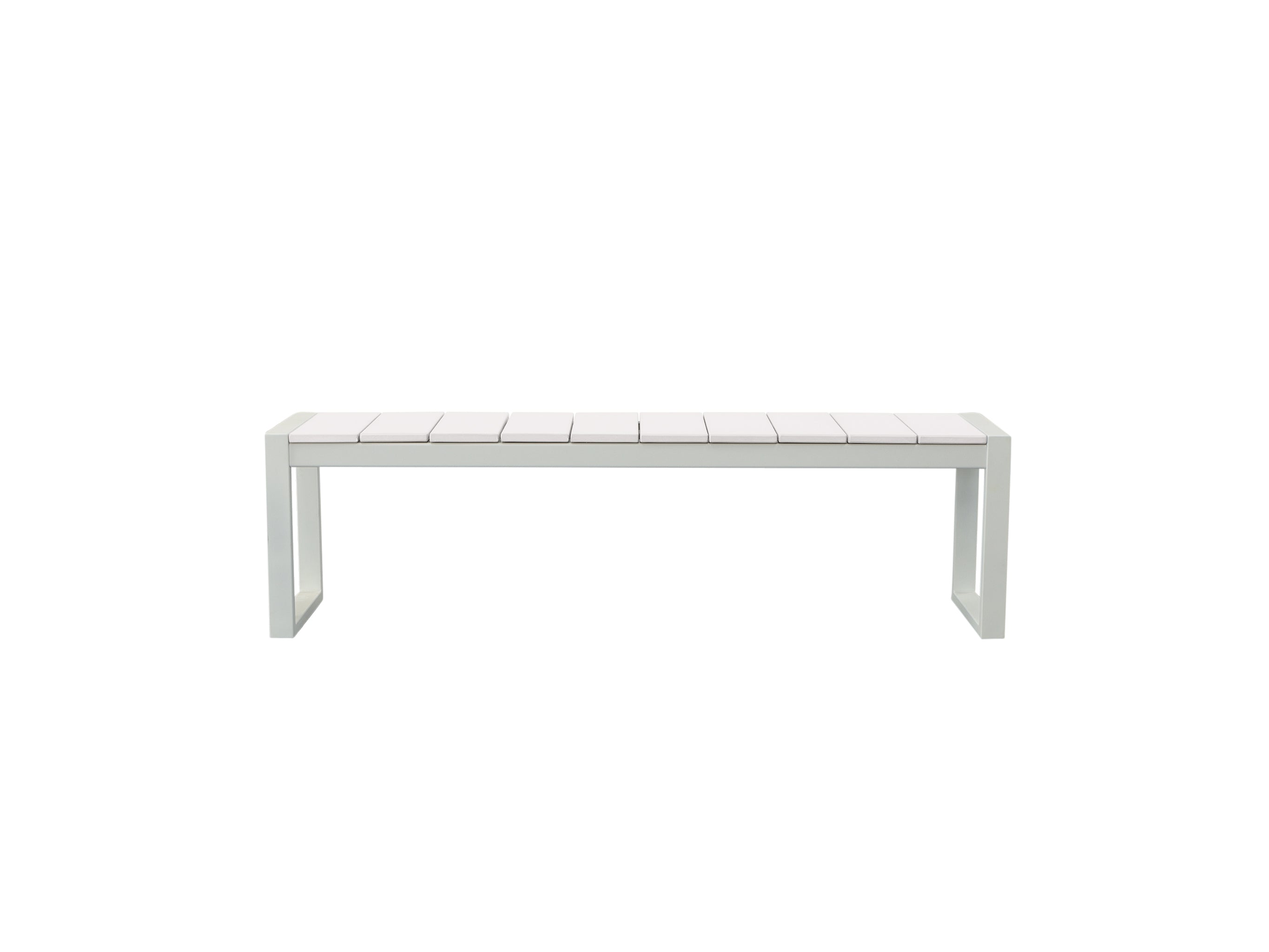 Half - front of White Park City Bench on blank background