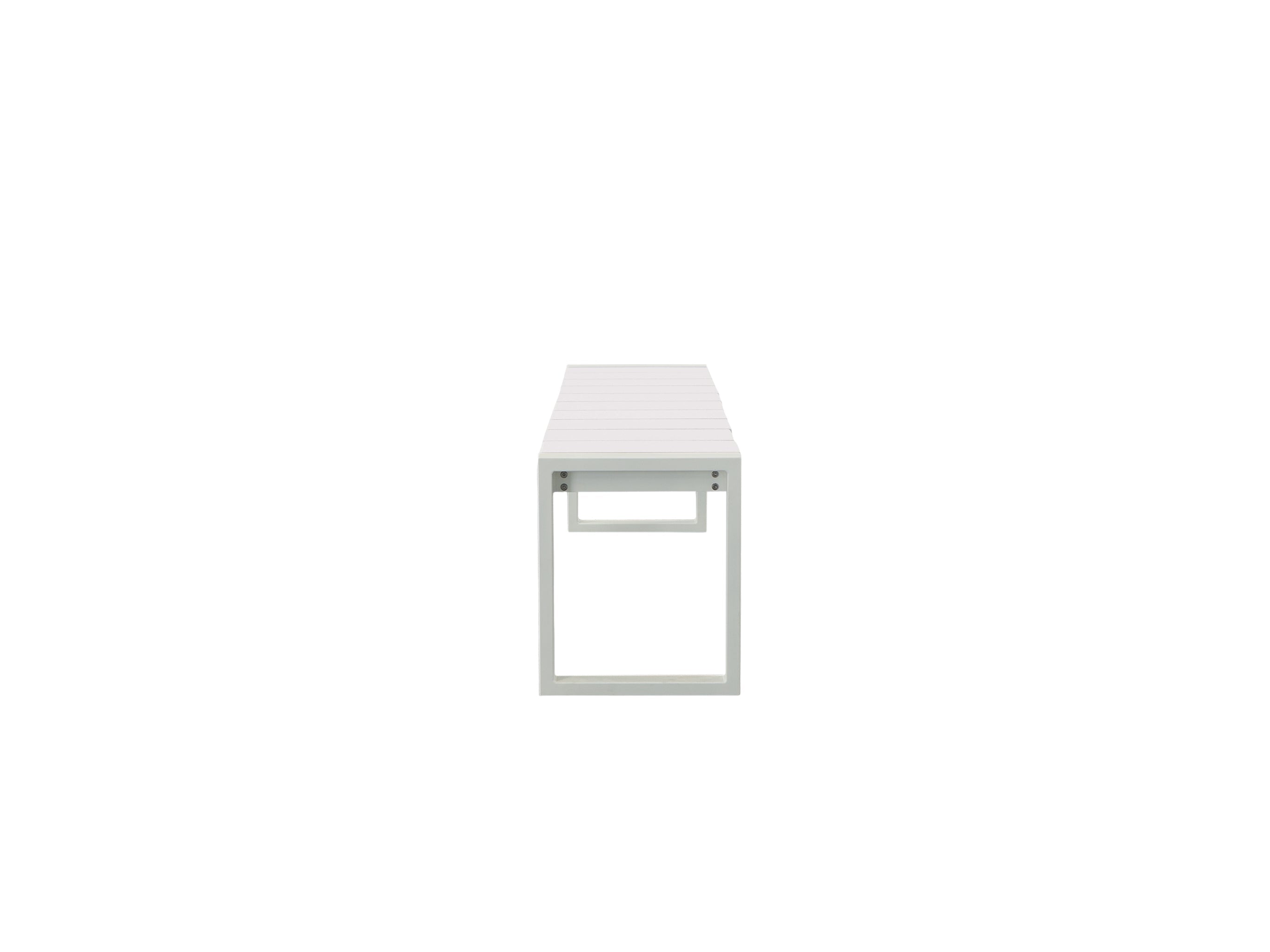 Half - Side of White Park City Bench on blank background