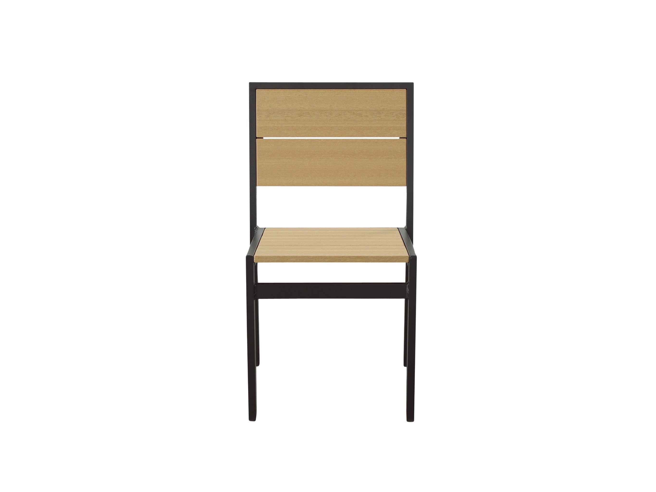 Half - Park City Side Chair with Black Frame and Natural Teak front
