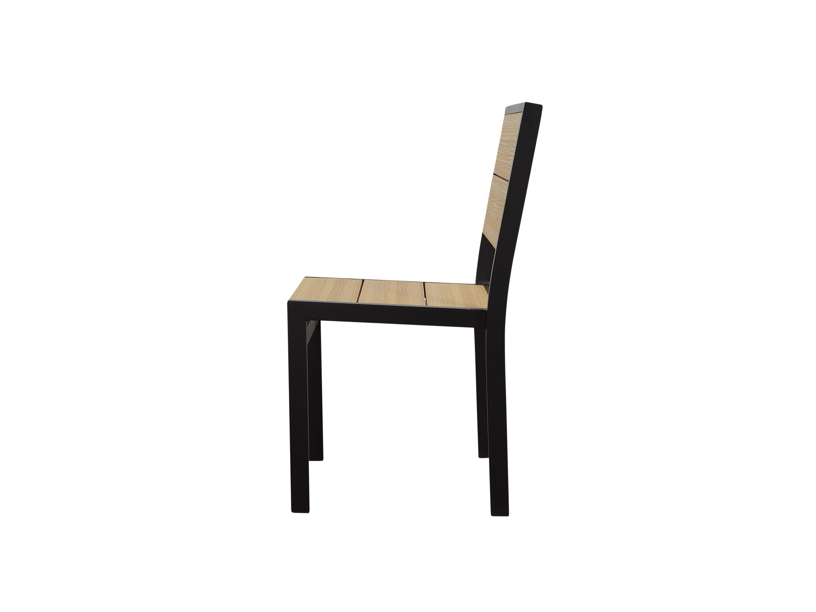 Half - Park City Side Chair with Black Frame and Natural Teak