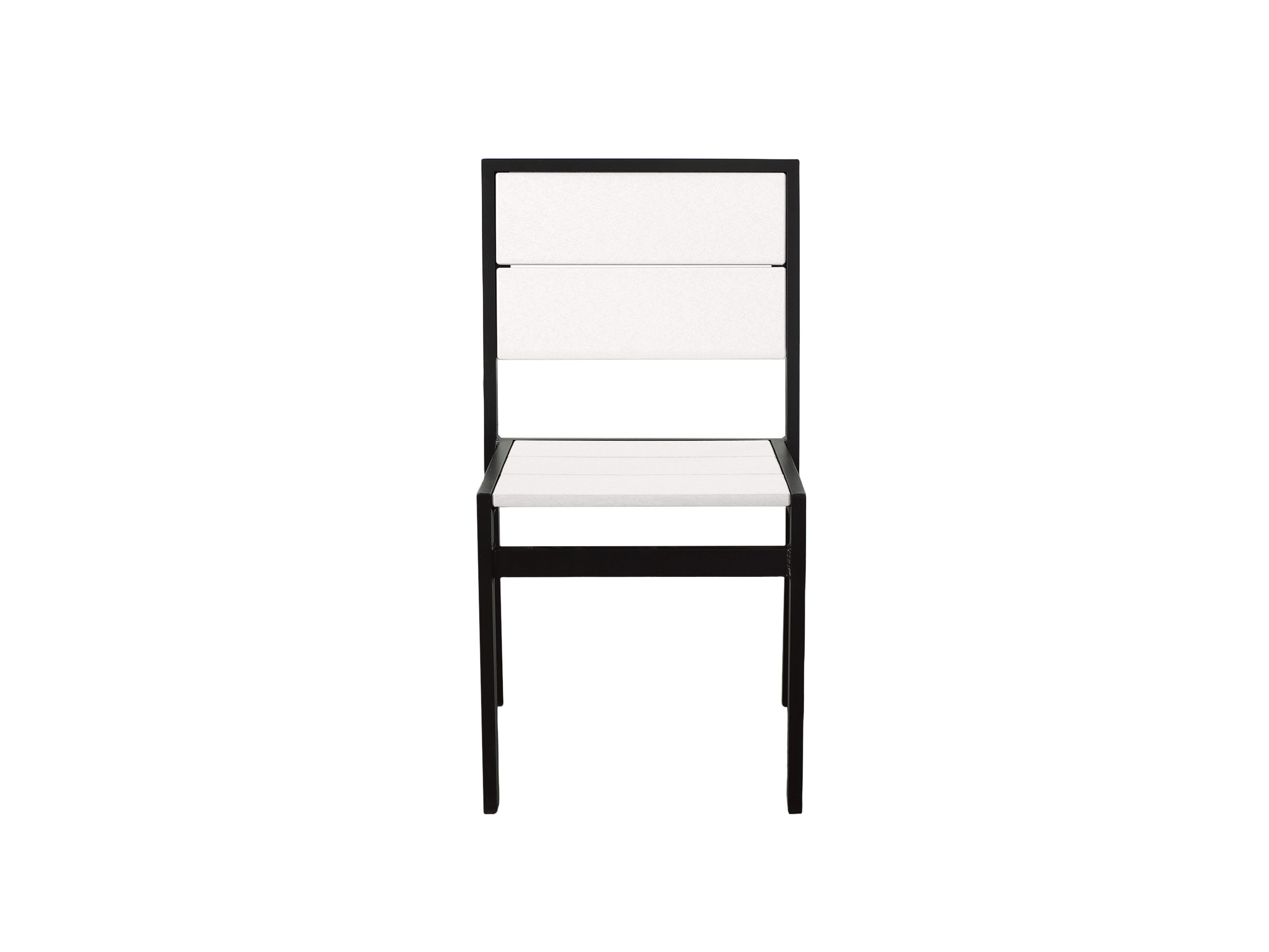 Half - Park City Side Chair with Black Frame and White Tangentwood Front
