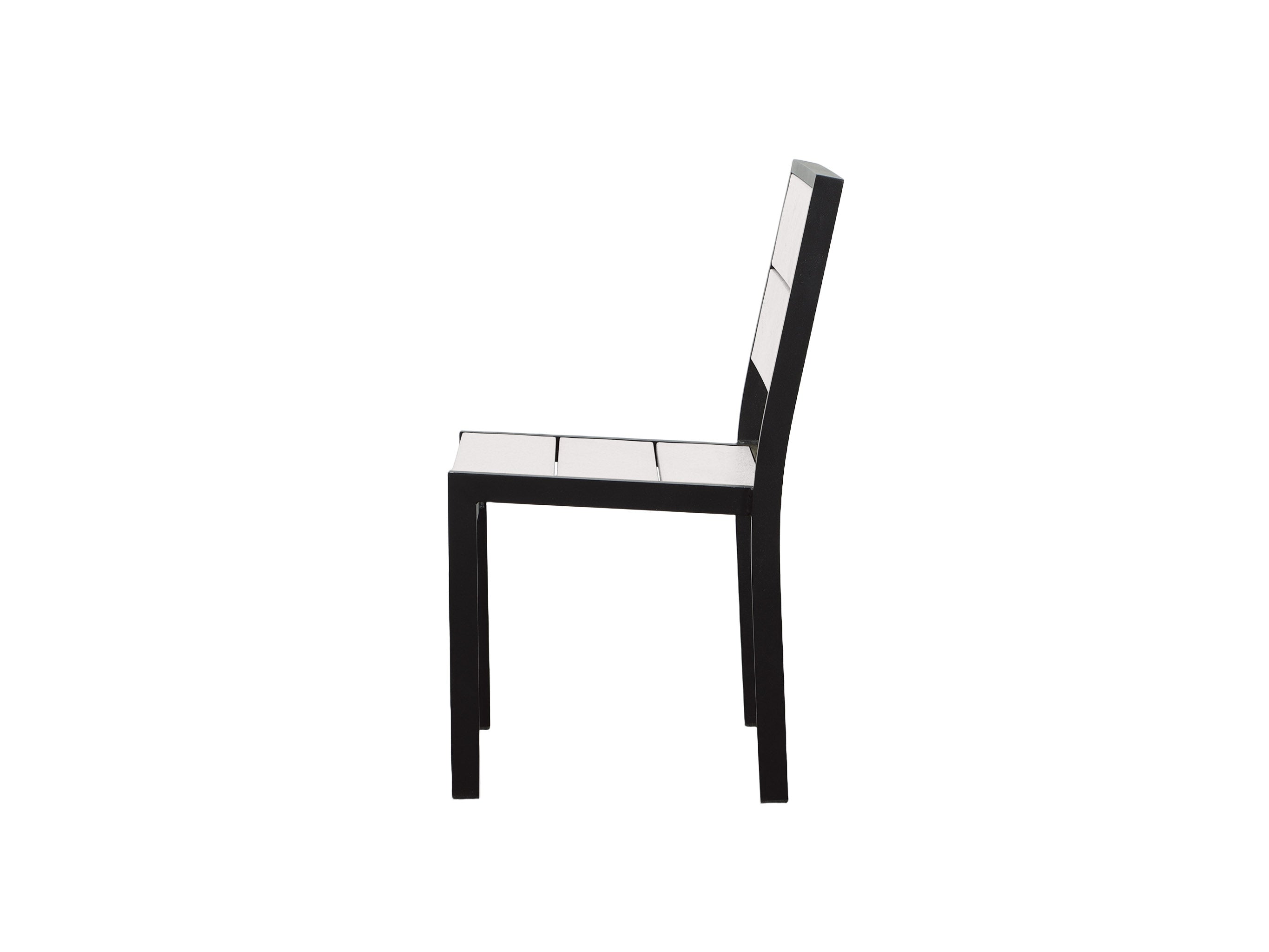 Half - Park City Side Chair with Black Frame and White Tangentwood