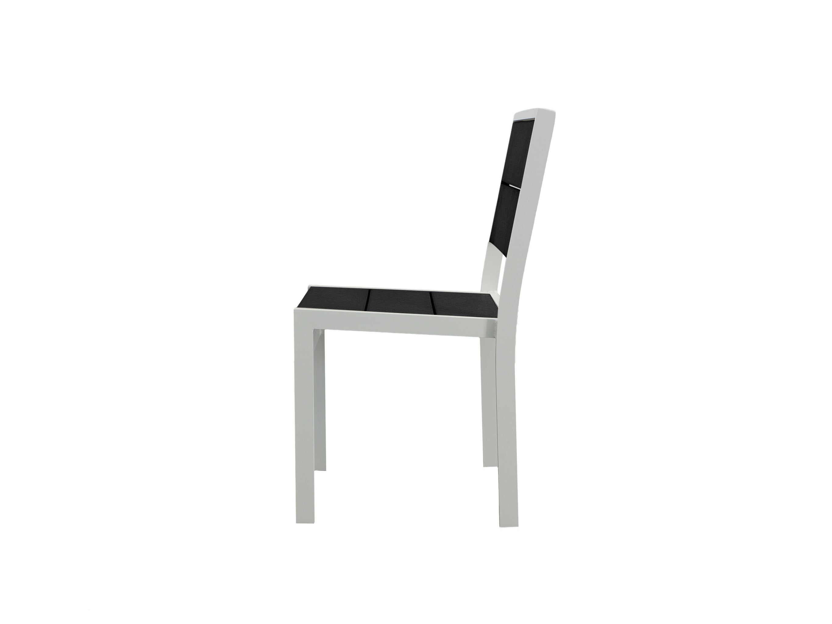 Half - Black Park City Dining Side Chair with White Frame Side