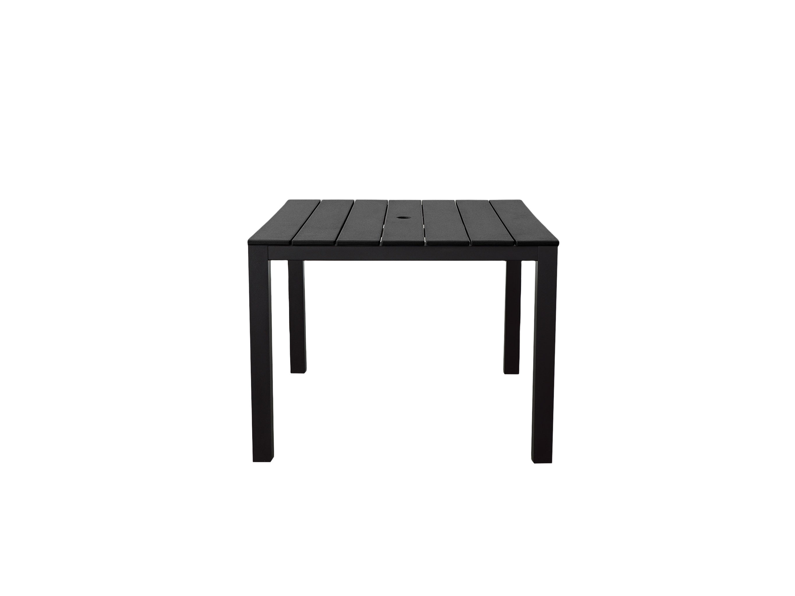 Black Square Park City Black Frame Dining Table Blank Background Front