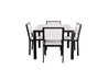 Park City Square Dining Set with Black frame and white tangentwood