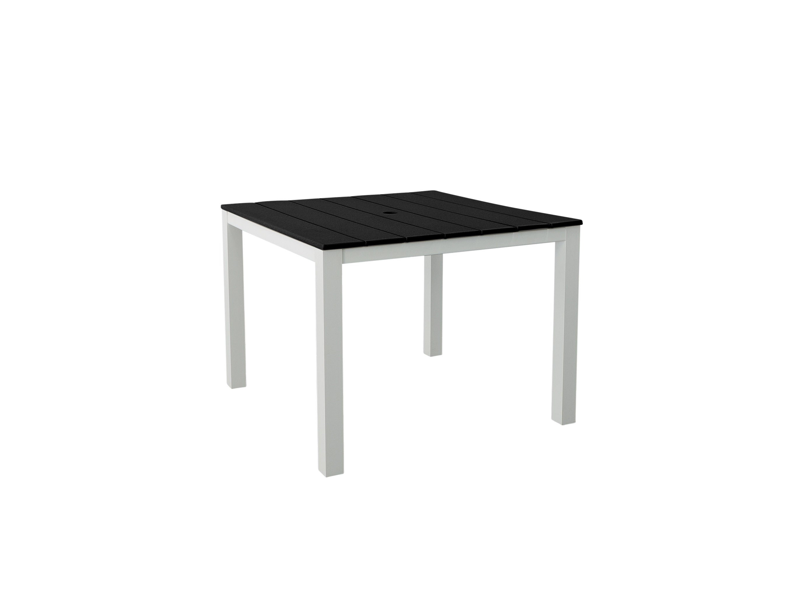 Black Square Park City White Frame Dining Table Blank Background Side