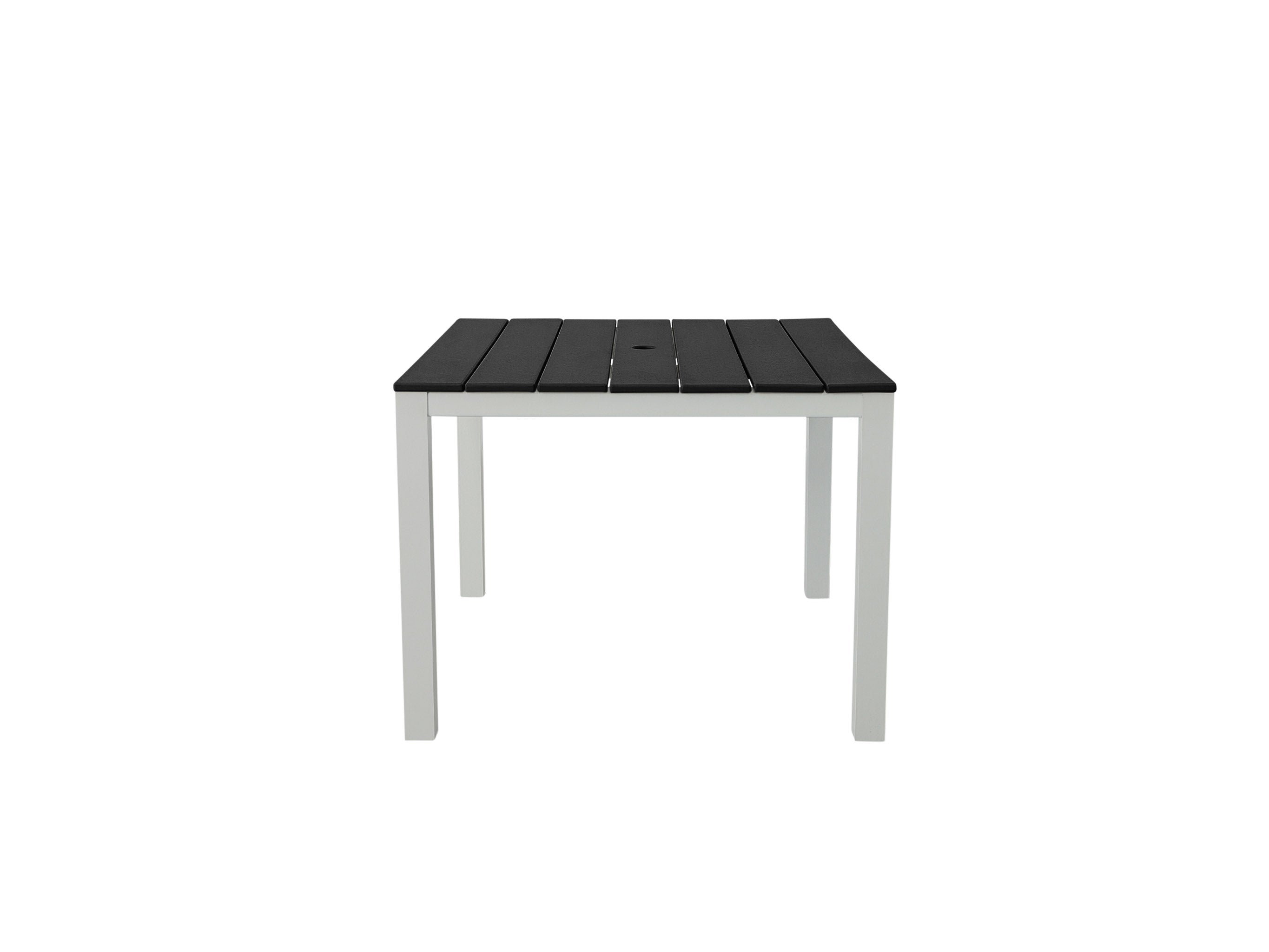 Black Square Park City White Frame Dining Table Blank Background Front