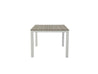 Coastal Gray Square Park City White Frame Dining Table Blank Background Front