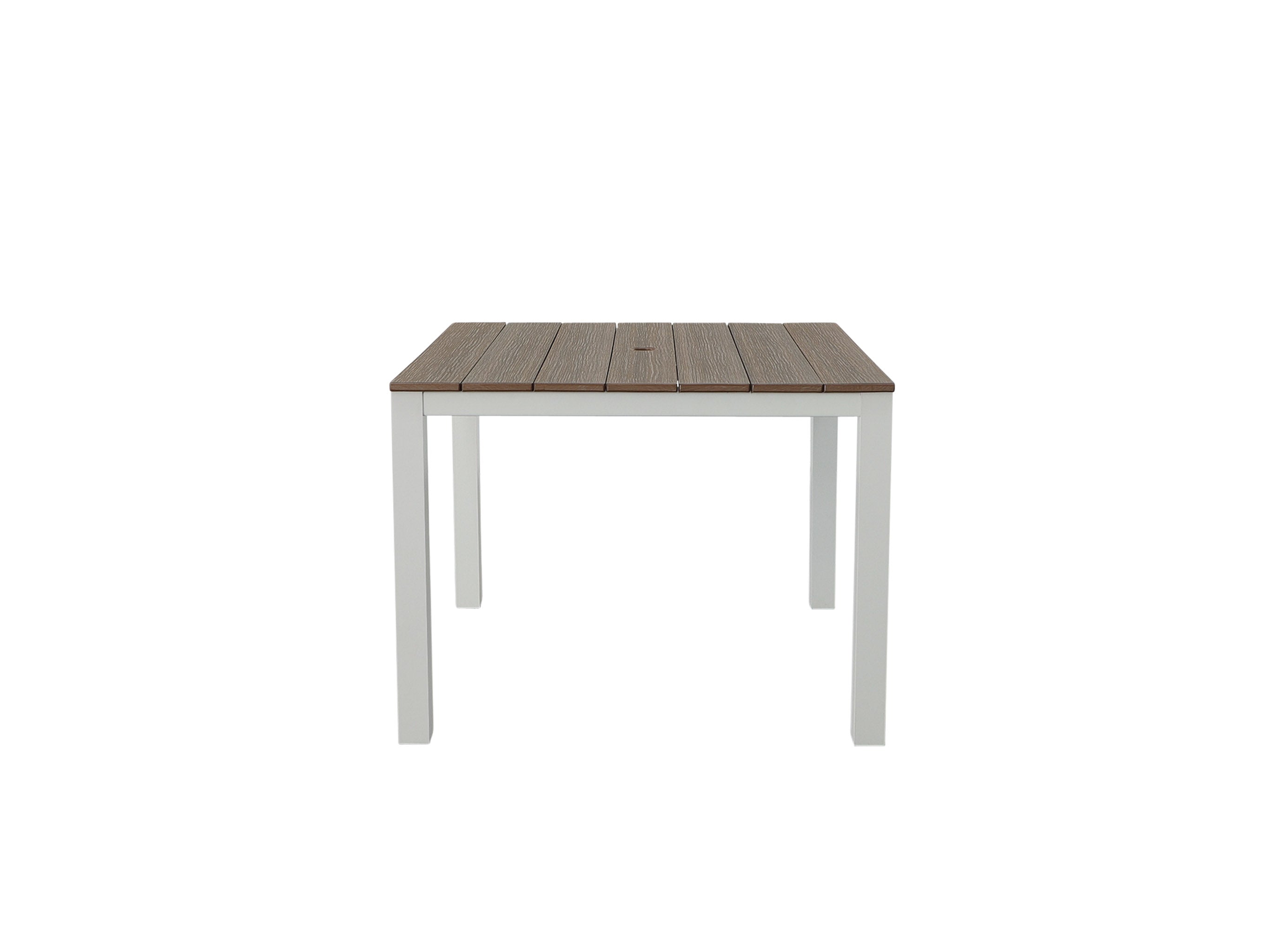 Antique Mahogany Square Park City White Frame Dining Table Blank Background Front