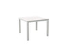 White Square Park City White Frame Dining Table Blank Background Side