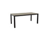 Coastal Gray Park City Dining Table with Black Frame Blank Background Side