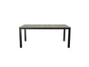 Coastal Gray Park City Dining Table with Black Frame Blank Background Front