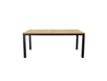 Natural Teak Park City Dining Table with Black Frame Blank Background Front