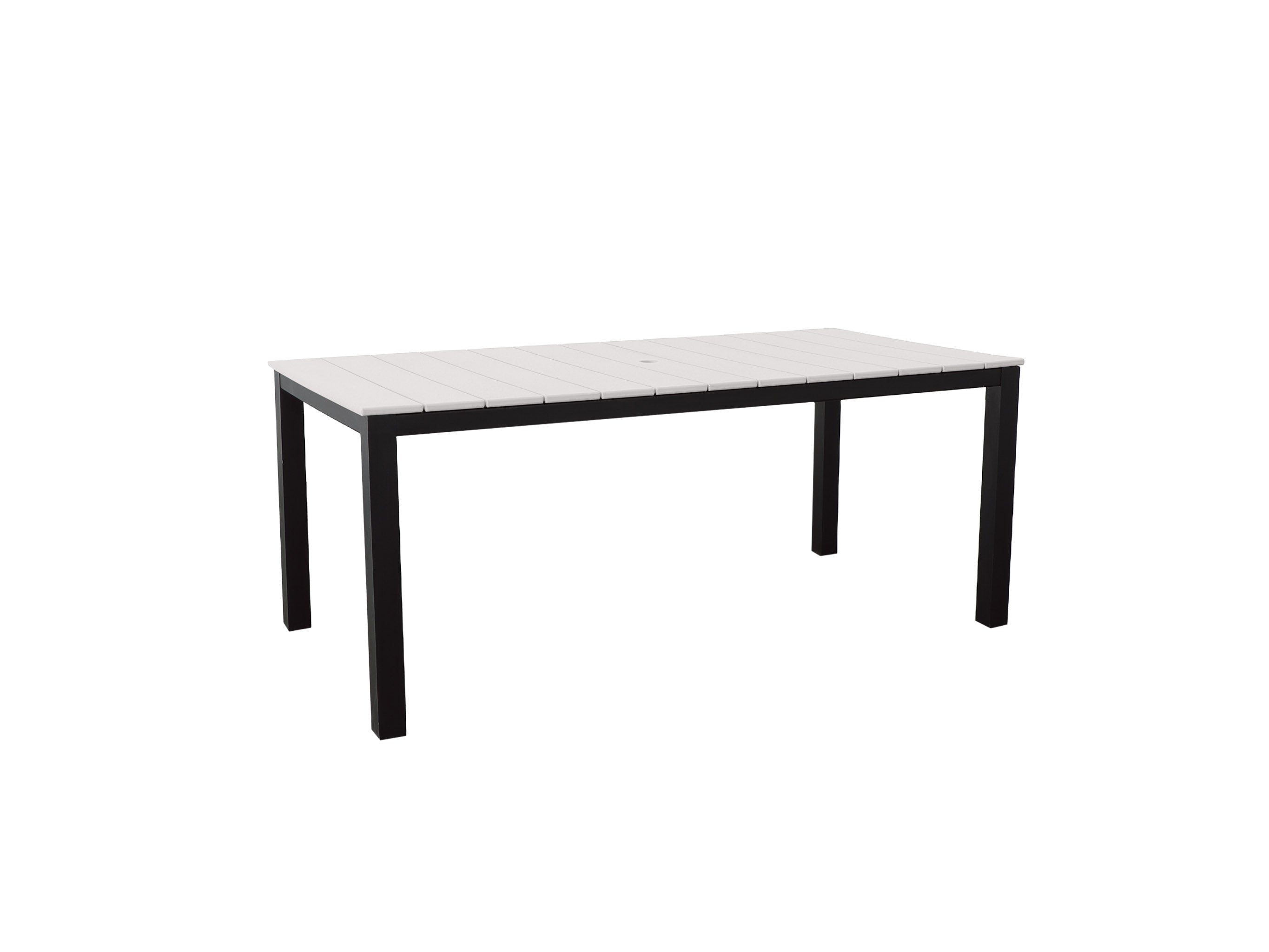 White Park City Dining Table with Black Frame Blank Background Side