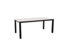 White Park City Dining Table with Black Frame Blank Background Side
