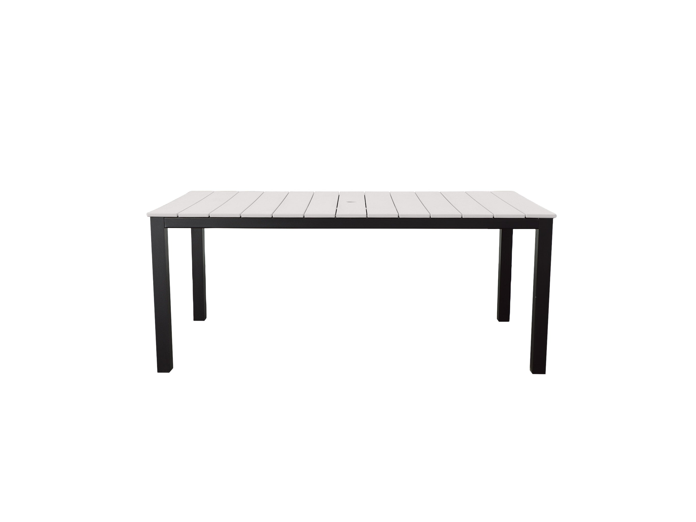White Park City Dining Table with Black Frame Blank Background Front