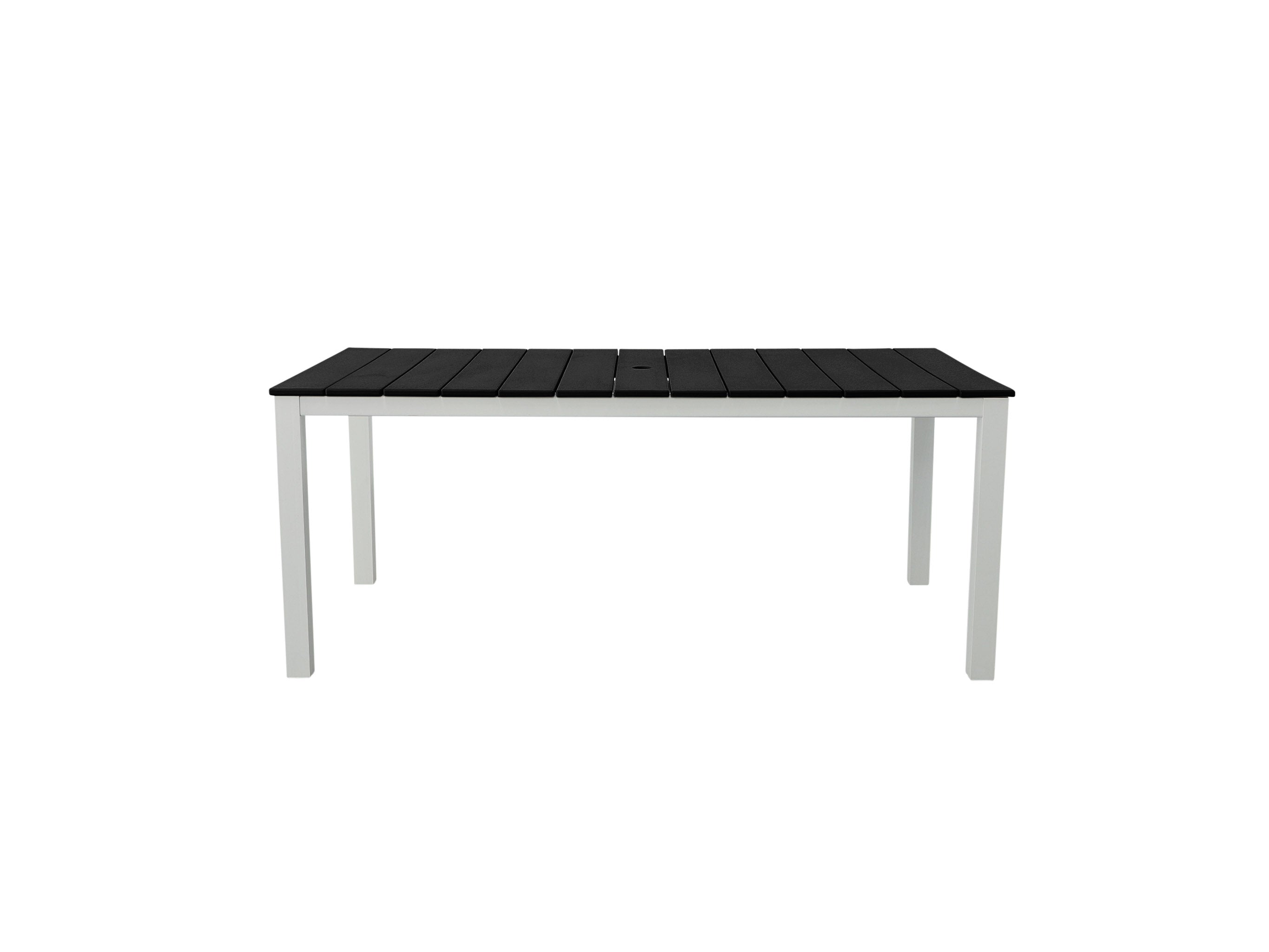 Black Park City Dining Table with White Frame Blank Background Front