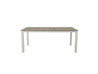 Coastal Gray Park City Dining Table with White Frame Blank Background Front