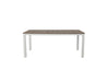 Coastal Gray Park City Dining Table with White Frame Blank Background Front2